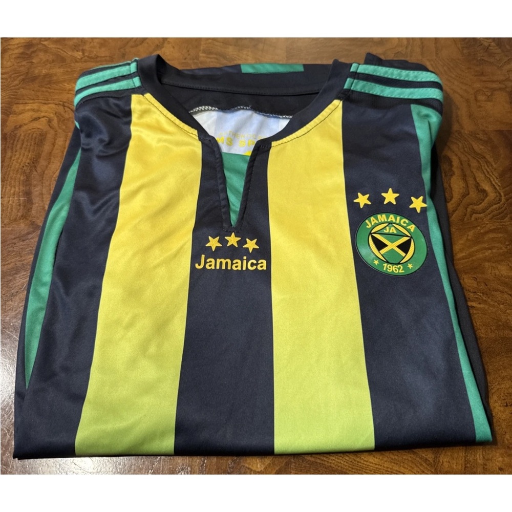 JAMAICA LMS SPORTS AUTHENTIC TRAINING FOOTBALL SHIRT SOCCER JERSEY SIZE L